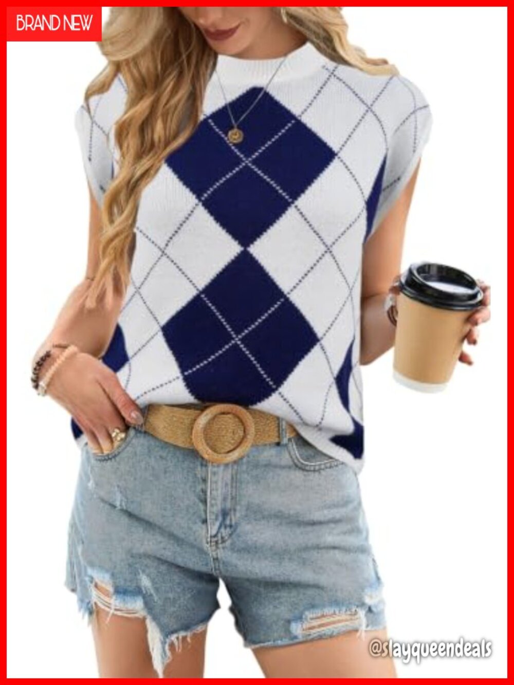 Cap Sleeve Mock Neck Floral Knit Top Lightweight Sweater Pullover